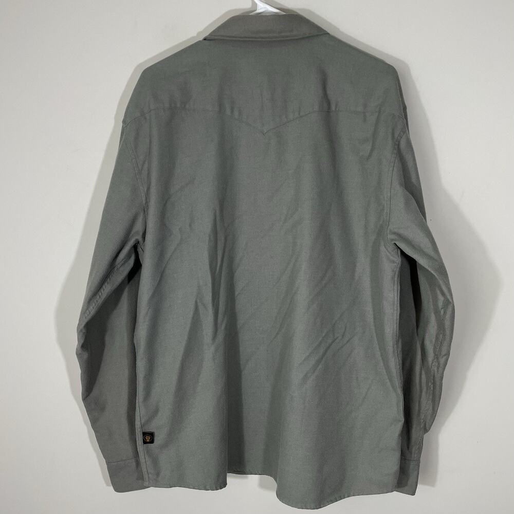 Howler Brothers Snap Shirt Men’s Size Large Solid Grey Twill Flannel Long Sleeve - Picture 4 of 4